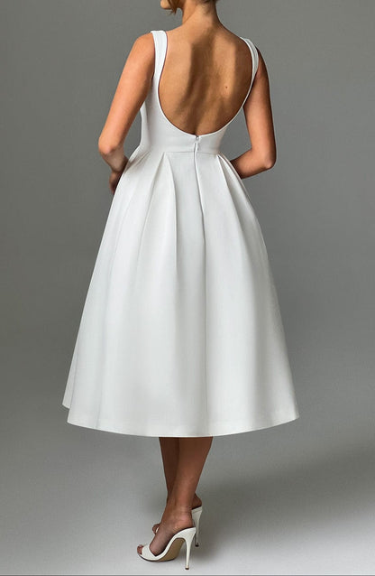 Alejandra Midi Dress-Ivory
