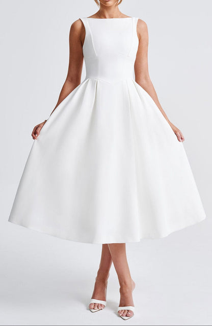 Alejandra Midi Dress-Ivory