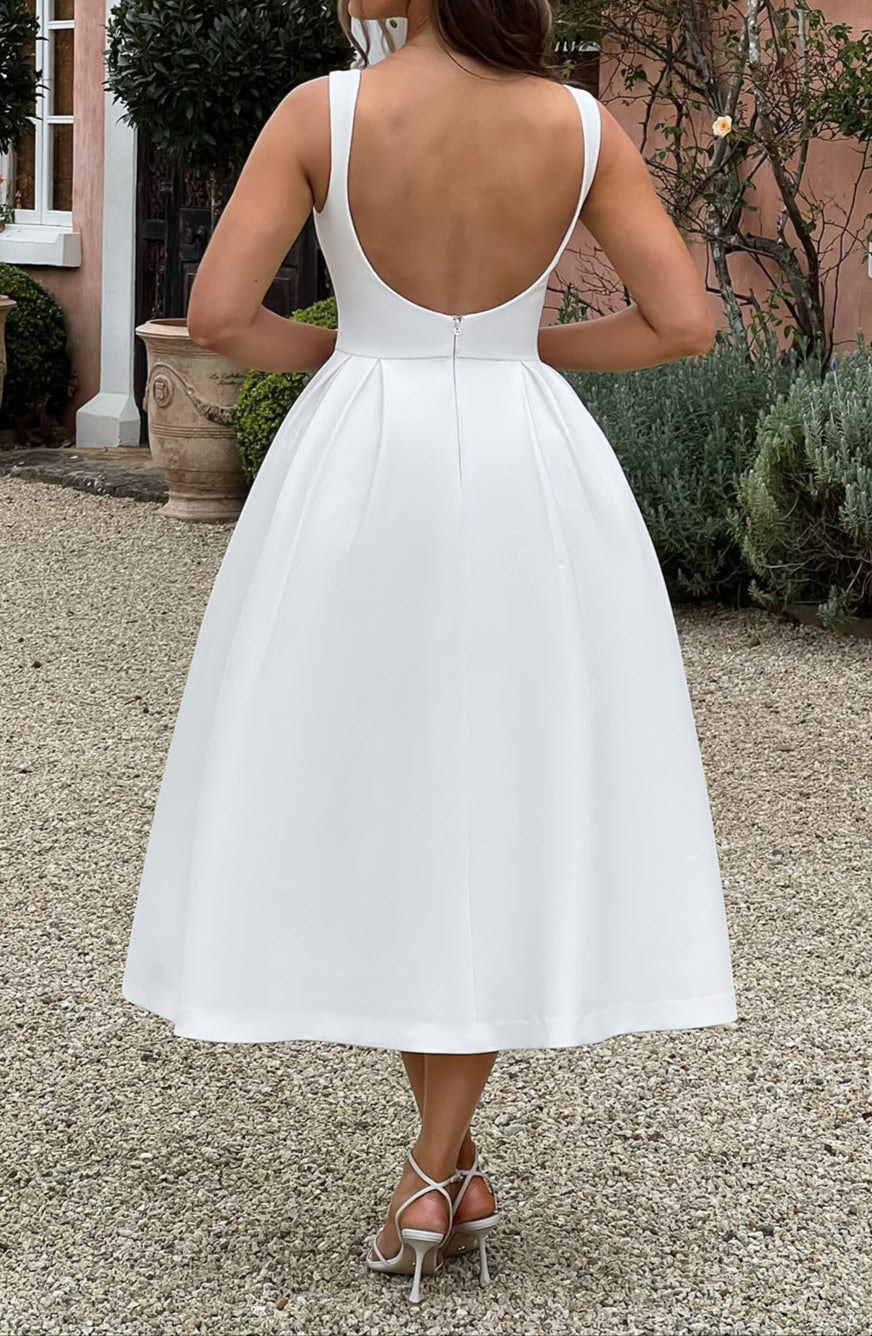 Alejandra Midi Dress-Ivory