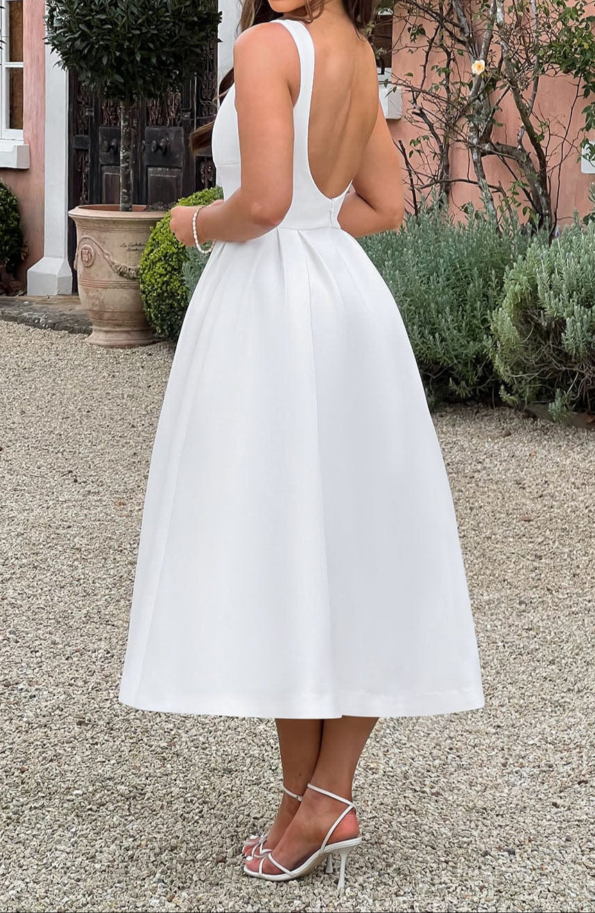 Alejandra Midi Dress-Ivory