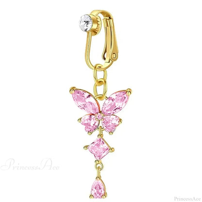 Clip-On Butterfly False Gothic Abdomen Ring