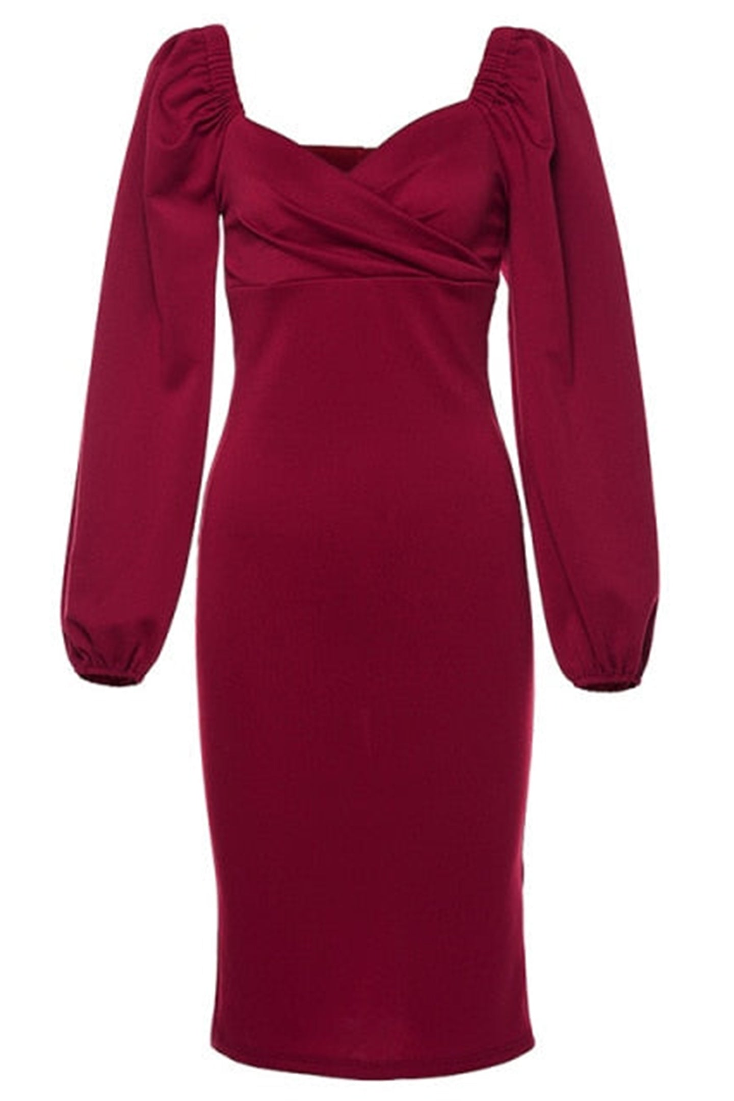 Lorraine Off Shoulder Puff Sleeves Midi Dress