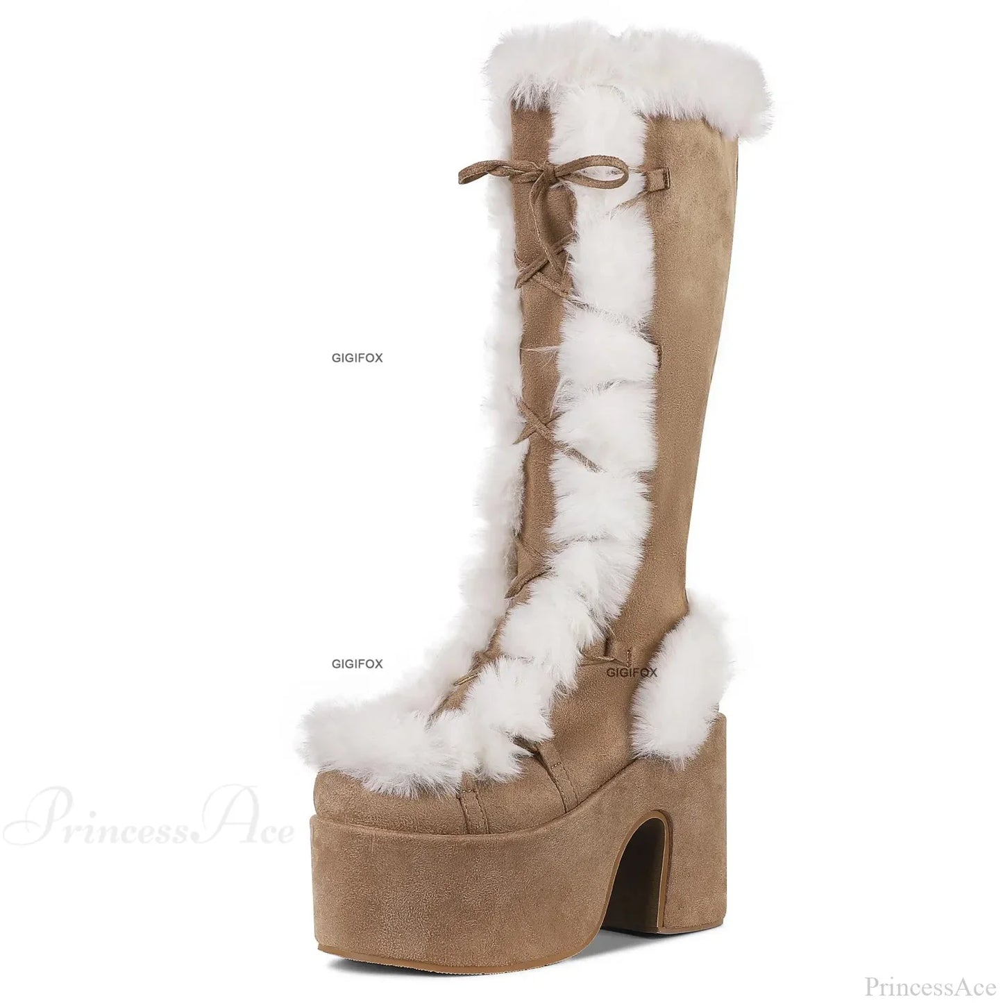 Cold Fur Bulky Heel Platform Gothic Boot