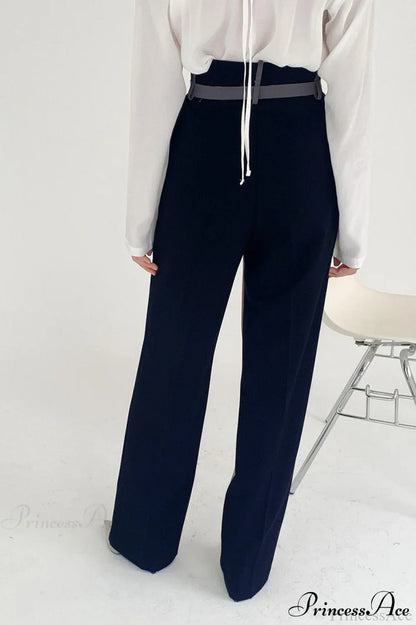 Color Block High Waisted Wide Leg Pants