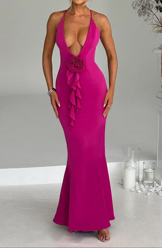 Terina Maxi Dress - Hot Pink