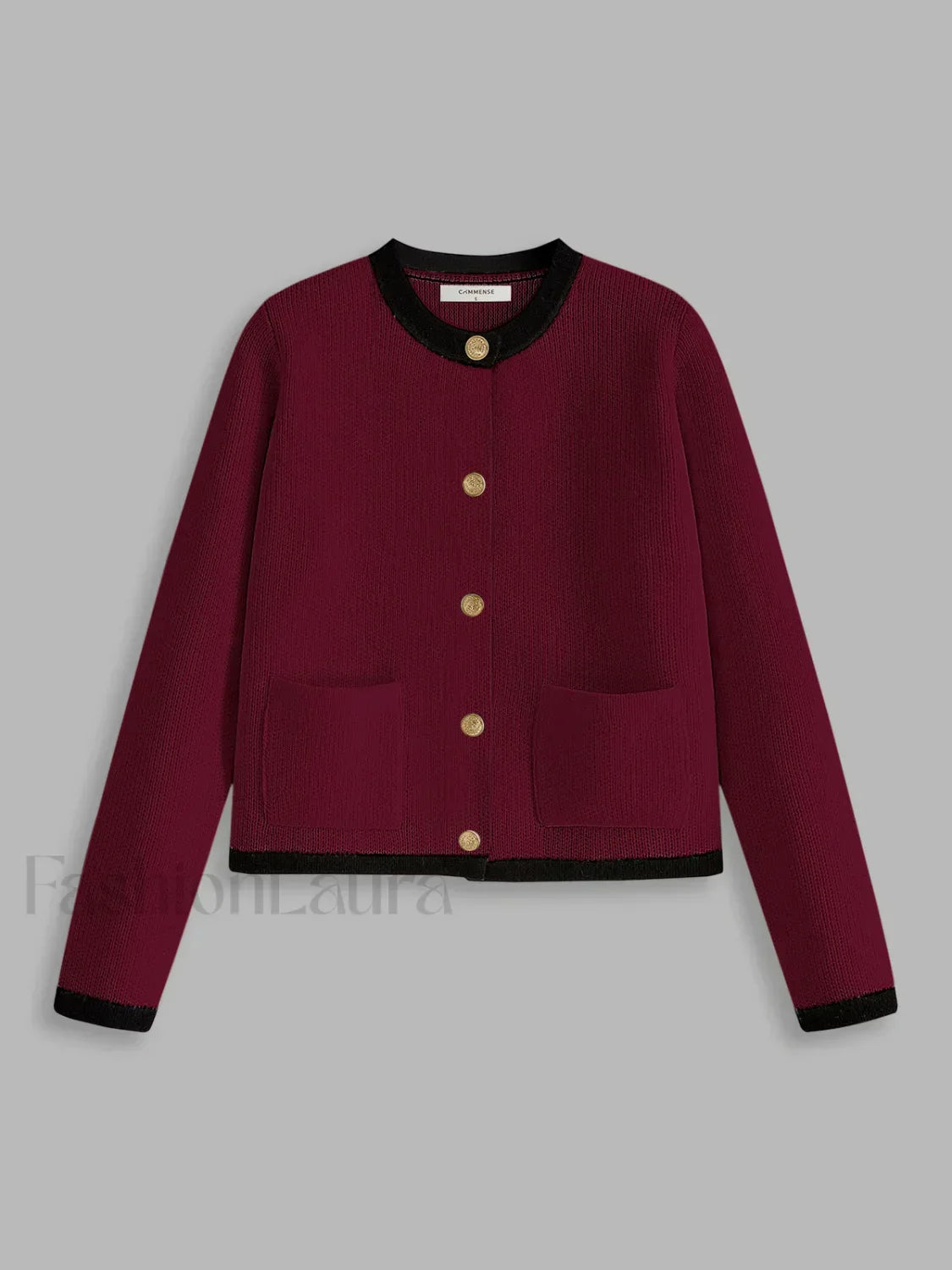 Contrast Trim Jersey Cardigan