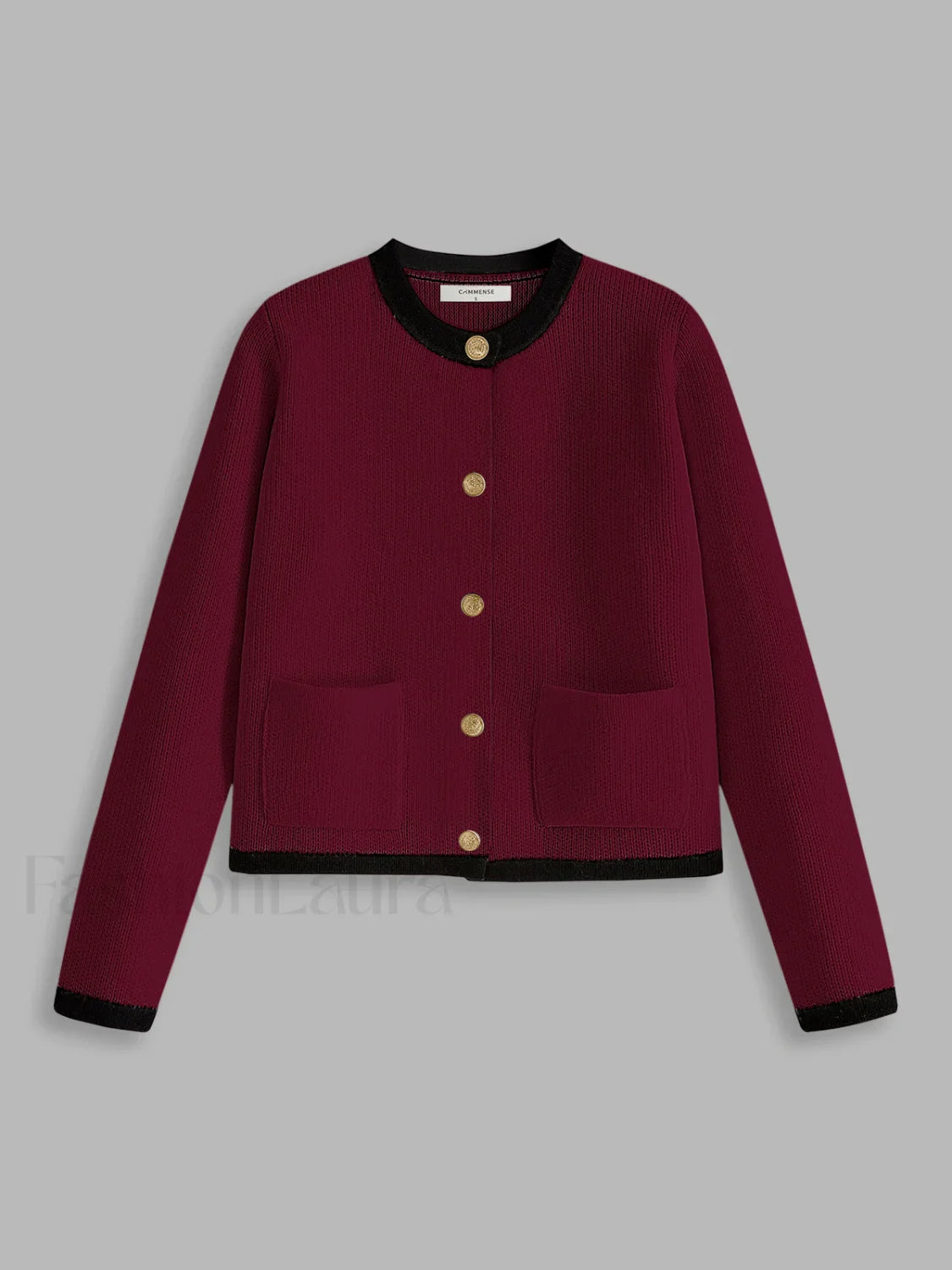 Contrast Trim Jersey Cardigan