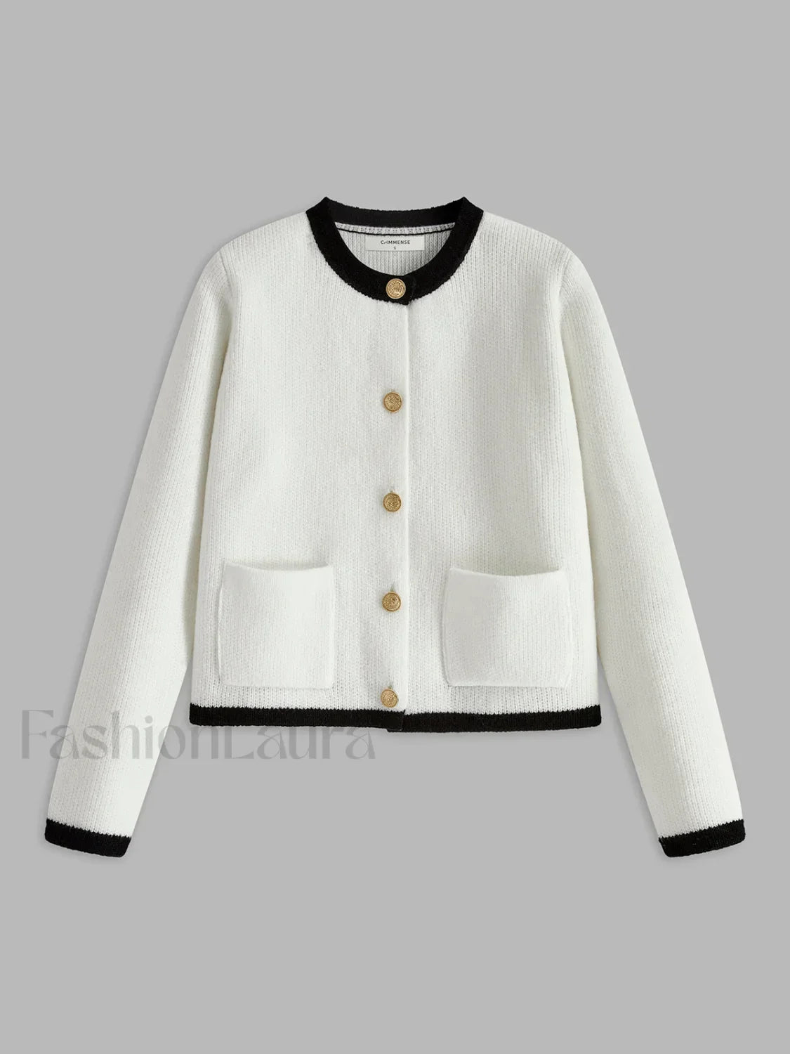 Contrast Trim Jersey Cardigan