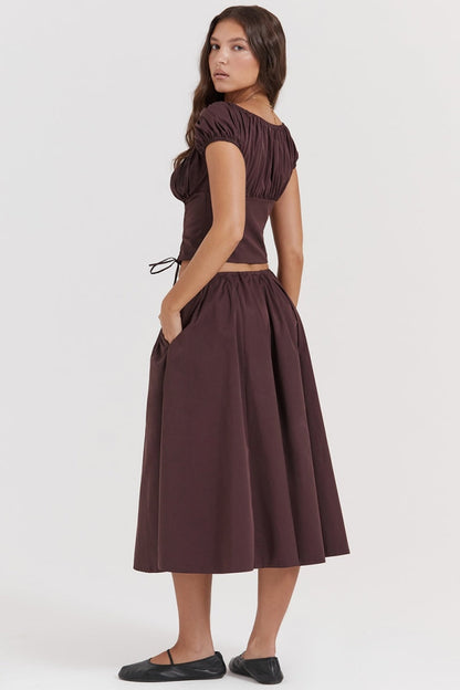 Rich Drown Gathered Midi Skirt Set
