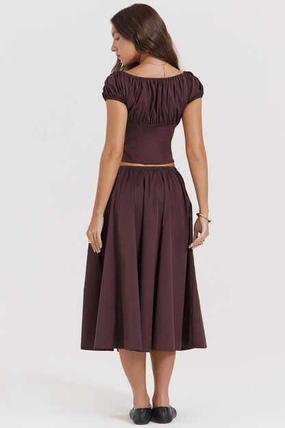 Rich Drown Gathered Midi Skirt Set