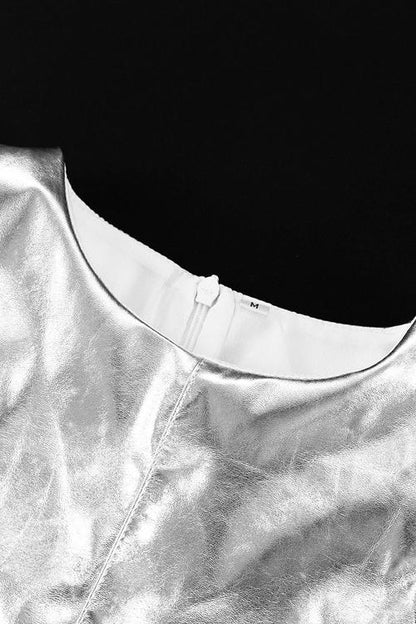 Coral Metallic Mini Shift Dress