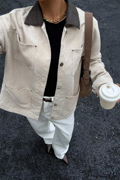 Corduroy Elegant Business Casual Office Coat