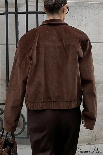 Corduroy Retro Collared Jacket Coat