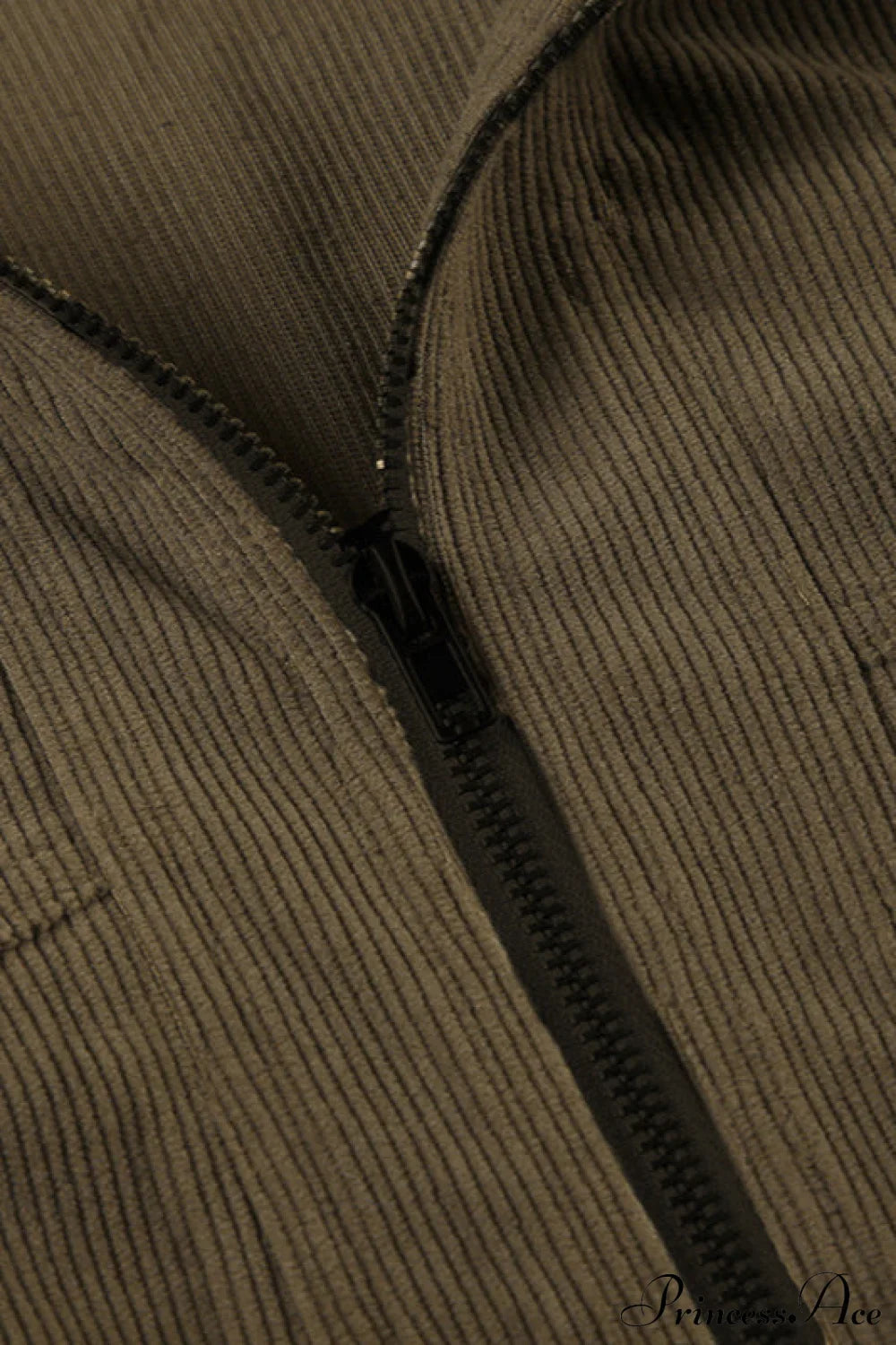 Corduroy Solid Pocket Fitted Utility Jacket