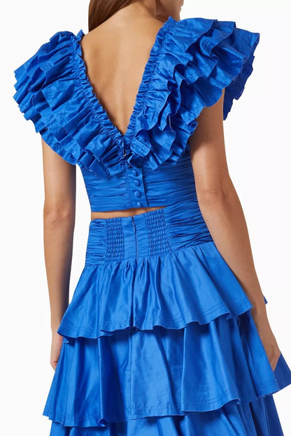 Cornelia Ruffle V-neck Tiered Set