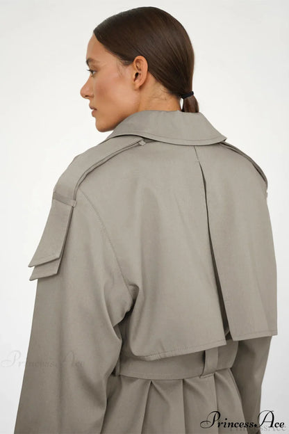 Cotton Belted Oversized Long Trench Overcoat