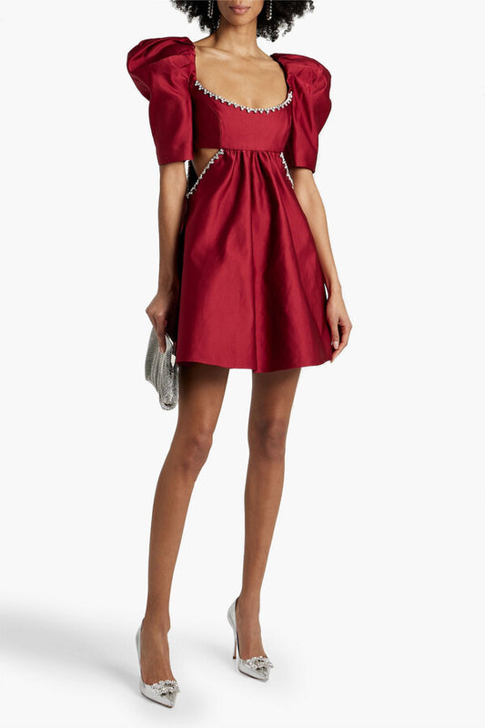 Cathy Puff Sleeve Cutout Mini Dress