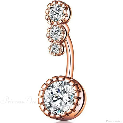 Crystal Heart Gothic Surgical Belly Ring