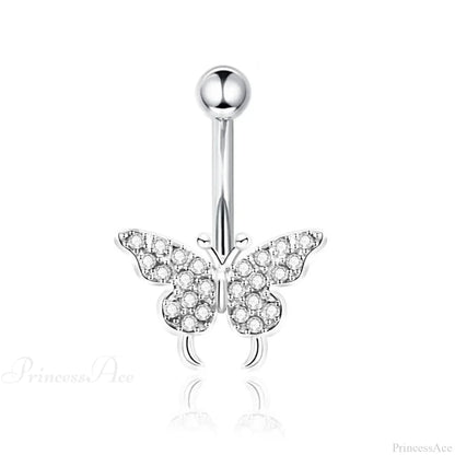 Crystal Heart Pink Gothic Belly Ring