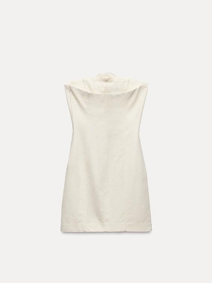 Flower Applique Tube Short Dress