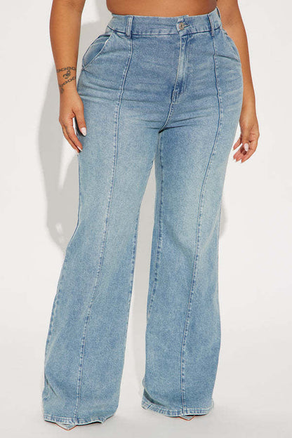 Loose Fit Washed Straight Jean