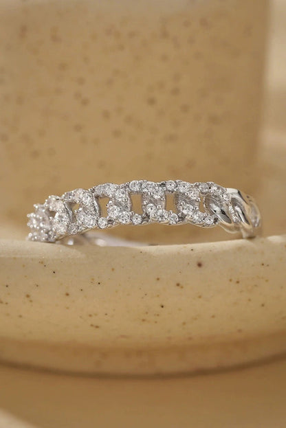 Simple Diamond Open Ring