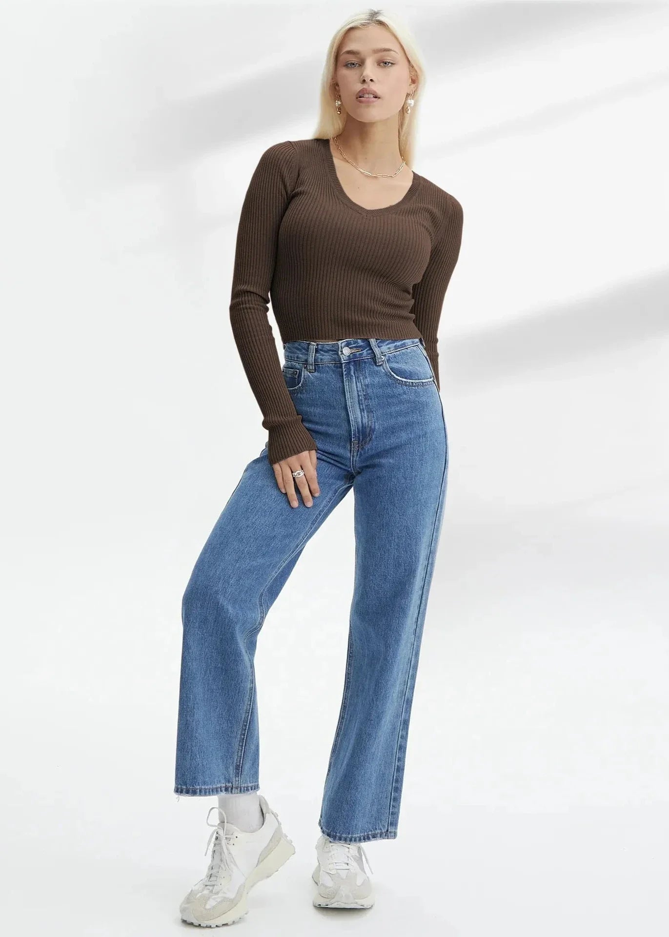 Cozy Ribbed Long-Sleeved Knit Top
