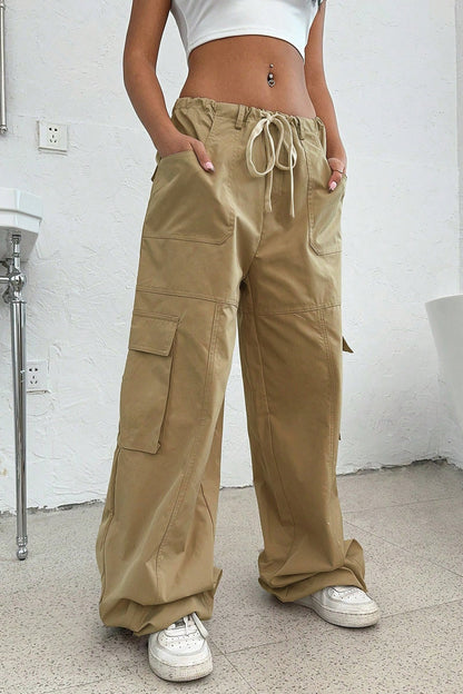 American Style Elastic Waist Utility Cargo Pant