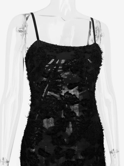 Trumpet Dress Spaghetti Straps Lace-up Floral Embroidery Prom Maxi Dresses