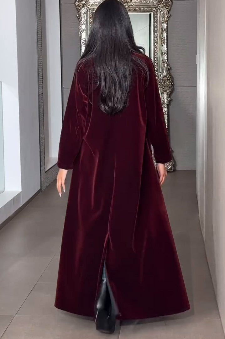 Velvet Duster Lapel Overcoat