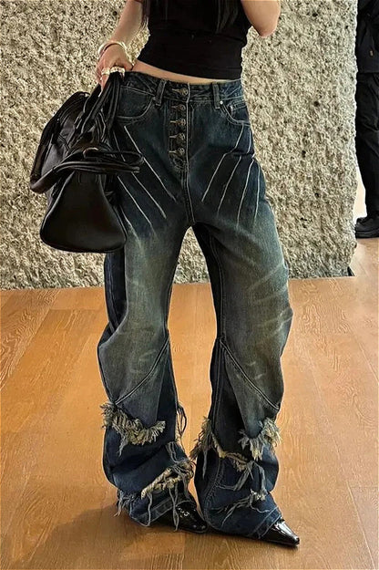 Y2K Distressed Claw Marks Jeans