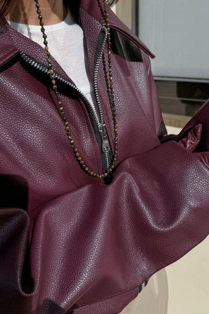 Stylish Matte PU Moto Jacket