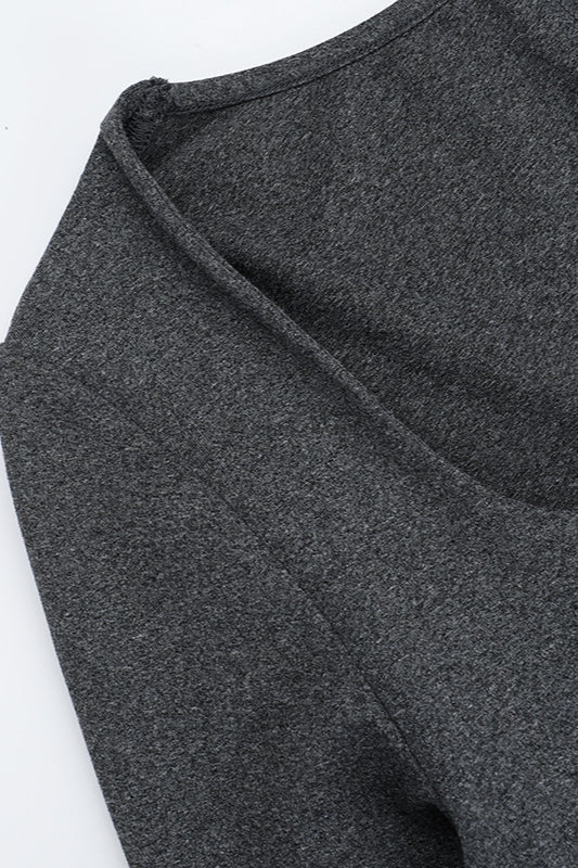 Fitted Round Neck Long Sleeve Maxi Dress