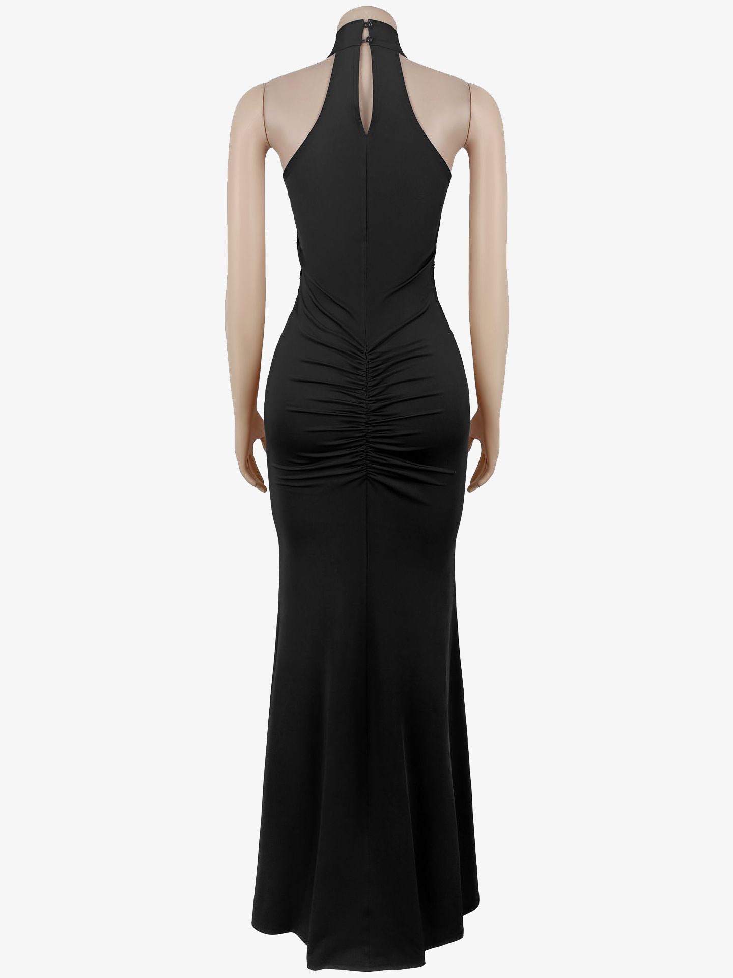 Sequin Halter Neck Ruched Waist High Slit Evening Long Dress For Women 2026