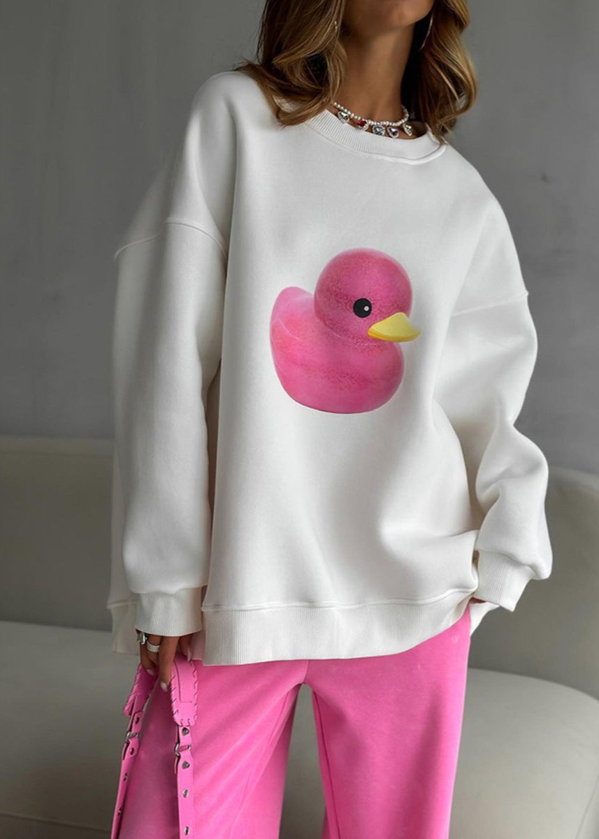 Charming Duck Graphic Sweater