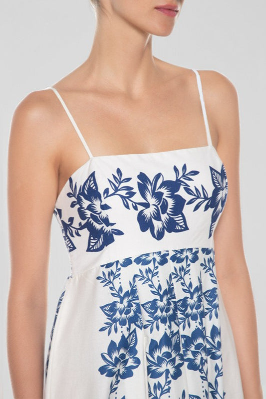 Chic Floral Print High-Waist  Maxi Dress