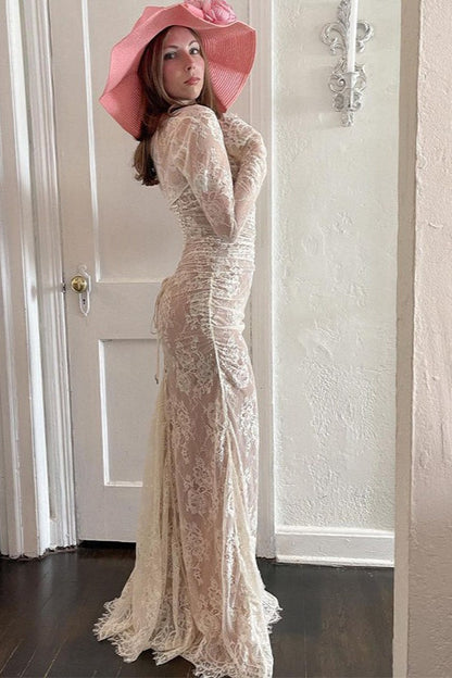 Elegant Crochet Strap Lace Dress