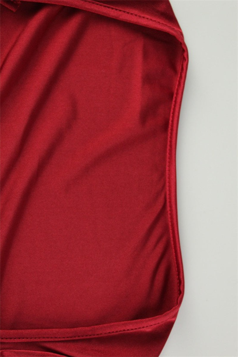 Strapless Crop Top High Waist Bodycon Maxi Skirt Set