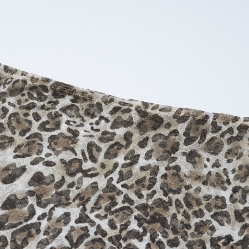 Leopard print lace hem v neck cami mini skirt set