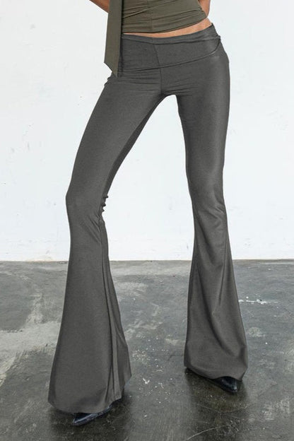 High Waist Slim Fit Flared Pants