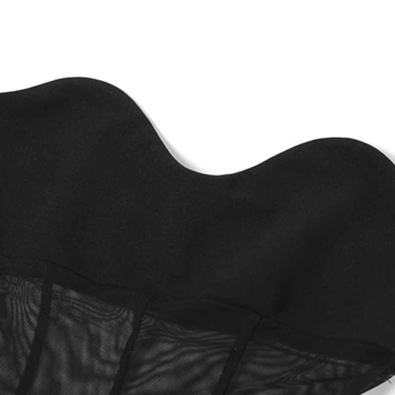 Mesh sweetheart neck solid tube maxi dress