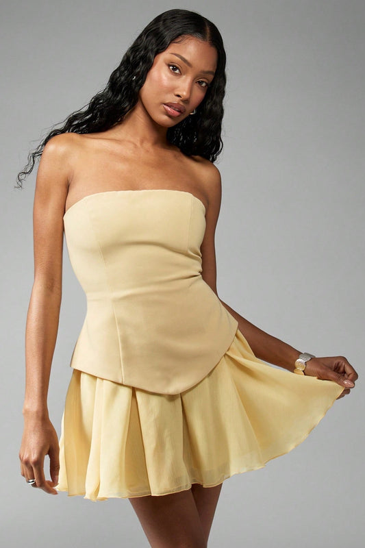 Bustier Peplum Waist Cocktail Dress