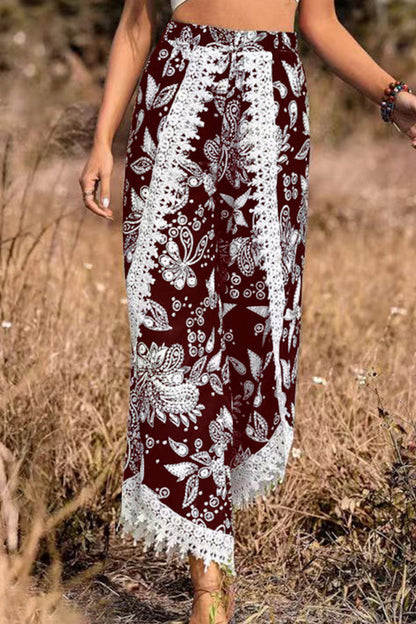 Loose Print Fashion Casual Lace Pants