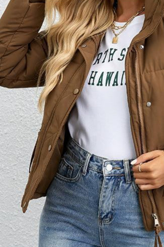 Short Stand Collar Puffer Coat