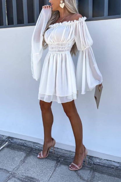 Off-shoulder floral print dress