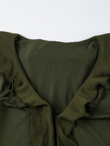 Green Vintage Mesh Long Sleeve Tee