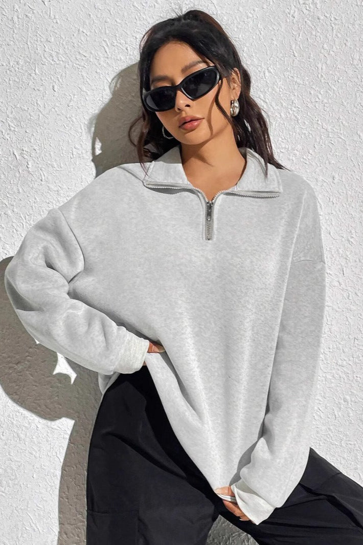 Casual Half Zip Pullover Sweatshirt