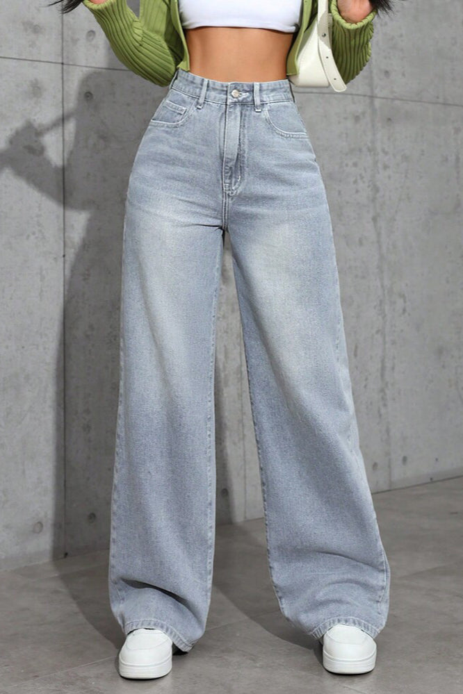 High Waist Loose Straight Jean