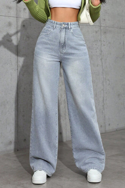 High Waist Loose Straight Jean