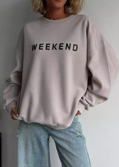 Weekend Vibes - Printed Cozy Sweatshirt
